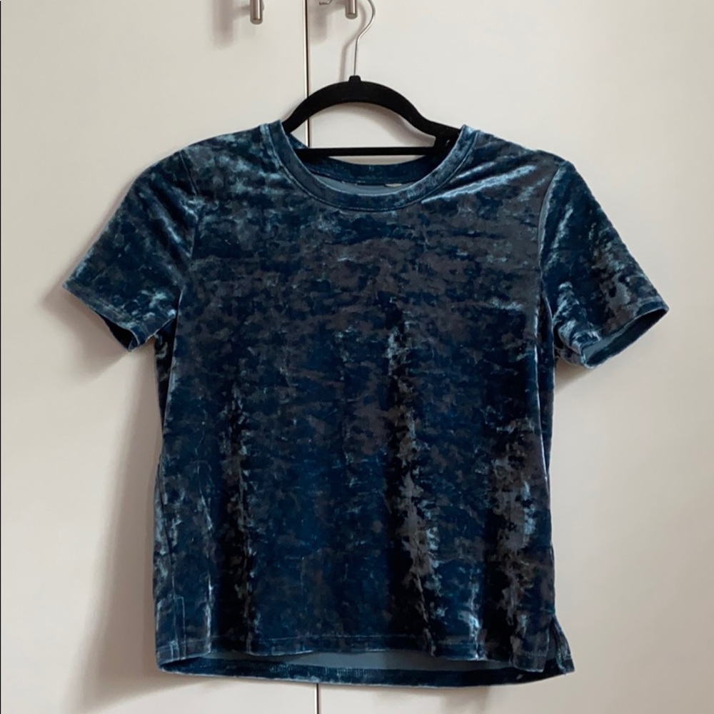 crushed velvet cropped T